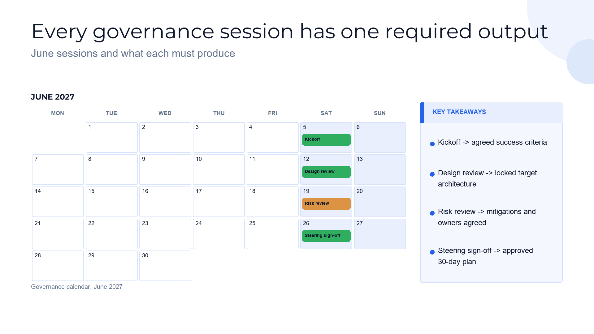Calendar slide template preview