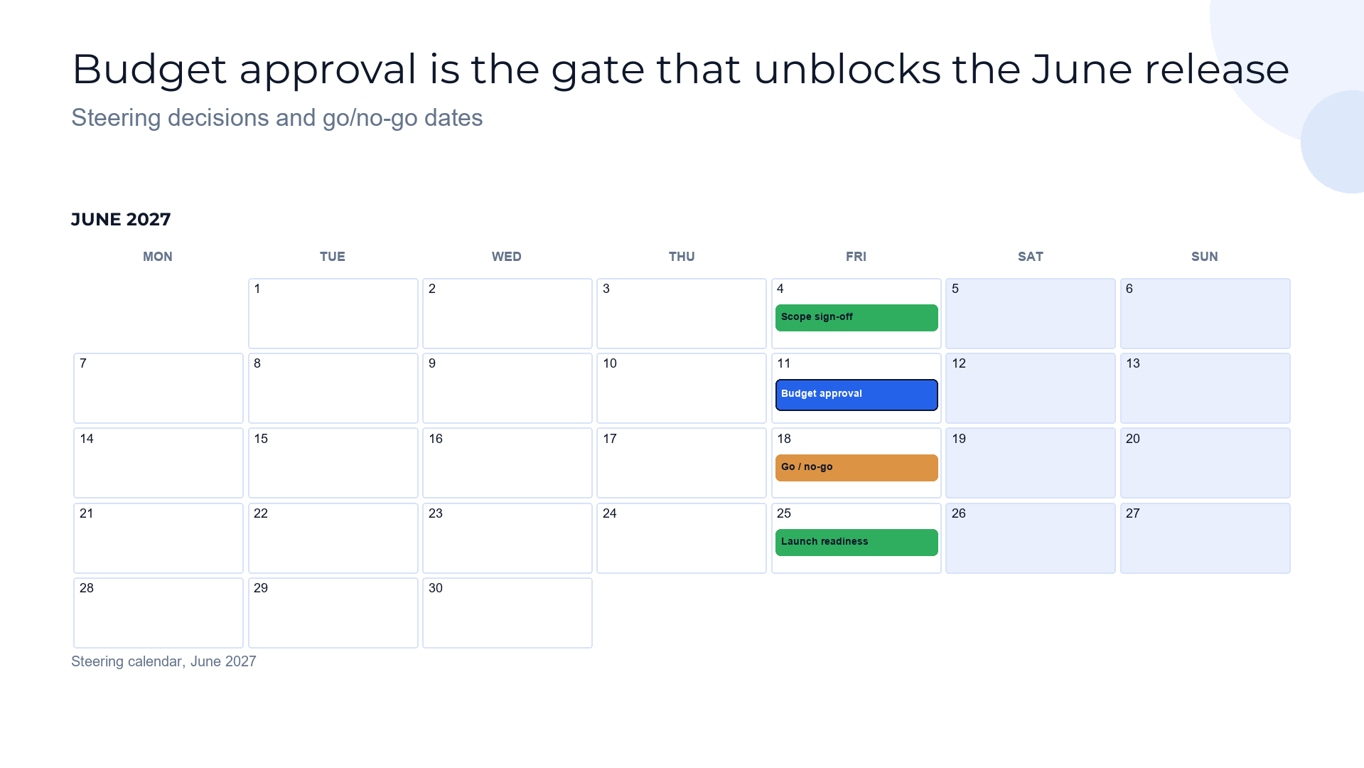 Calendar slide template preview