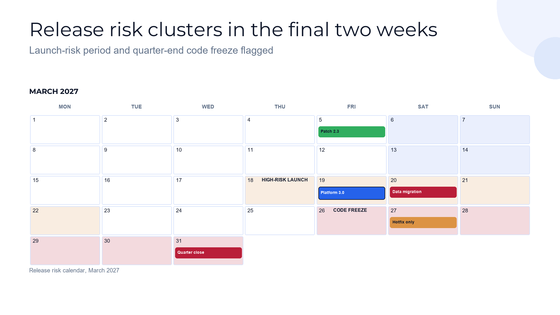Calendar slide template preview