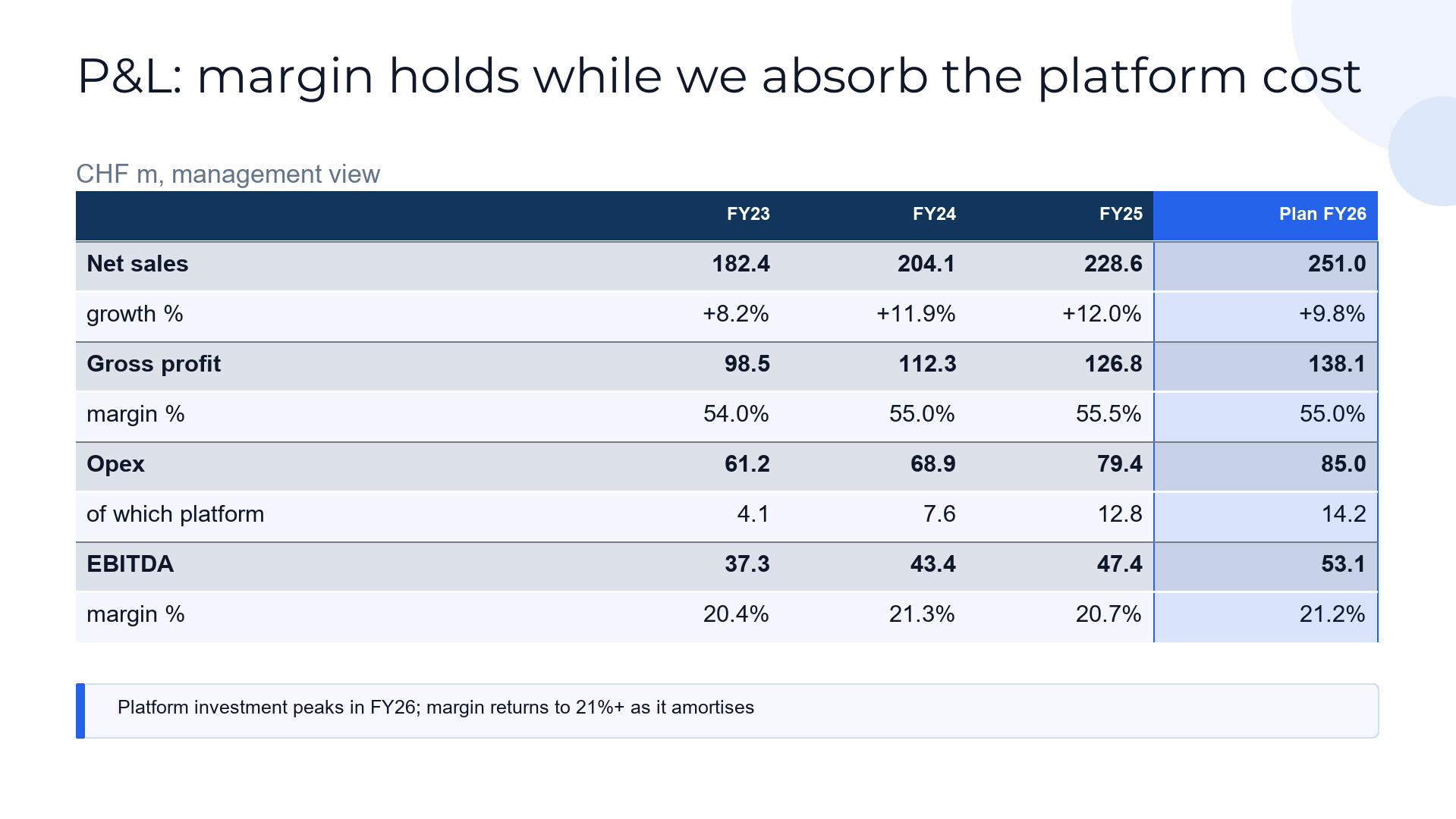 Financial statement table slide template preview