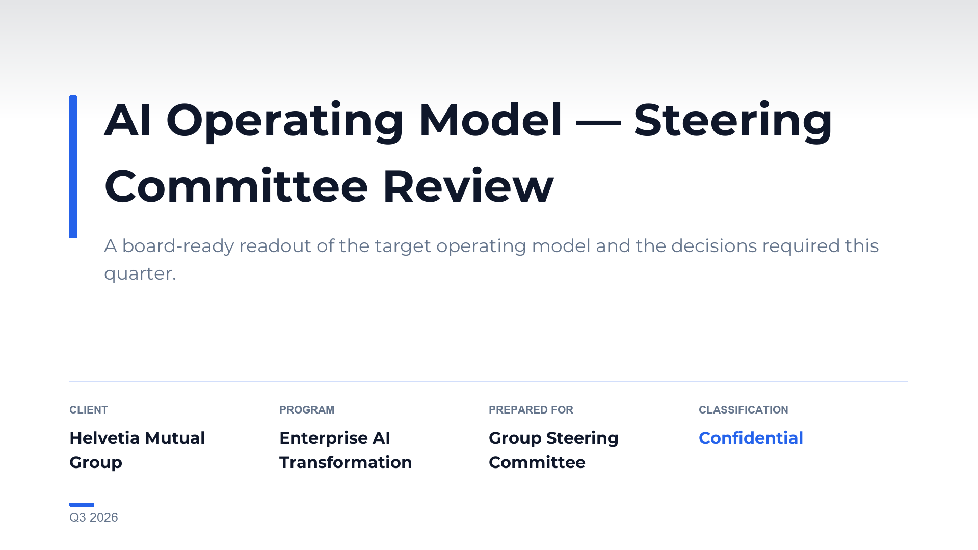 Executive cover with metadata slide template preview